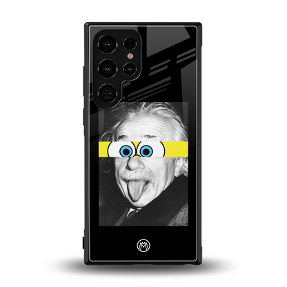 albert einstein spongebob squarepants back phone cover | glass case for samsung galaxy s23 ultra