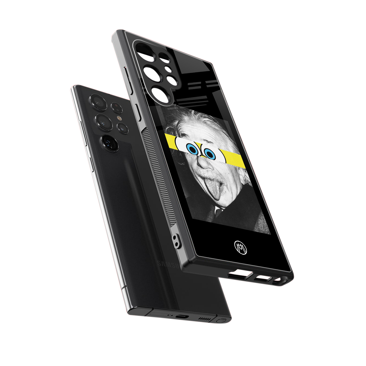 albert einstein spongebob squarepants back phone cover | glass case for samsung galaxy s24 ultra