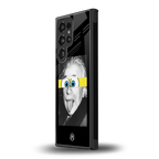 albert einstein spongebob squarepants back phone cover | glass case for samsung galaxy s24 ultra