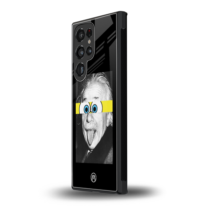 albert einstein spongebob squarepants back phone cover | glass case for samsung galaxy s24 ultra