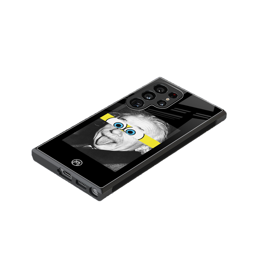 albert einstein spongebob squarepants back phone cover | glass case for samsung galaxy s24 ultra