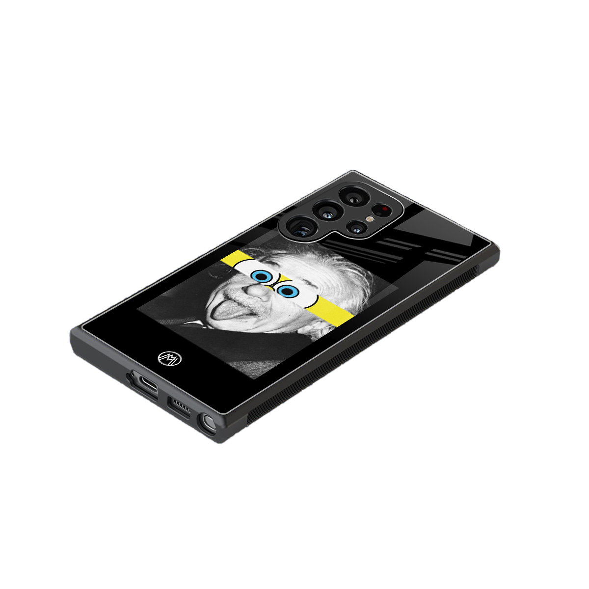 albert einstein spongebob squarepants back phone cover | glass case for samsung galaxy s24 ultra