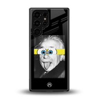 albert einstein spongebob squarepants back phone cover | glass case for samsung galaxy s25 ultra