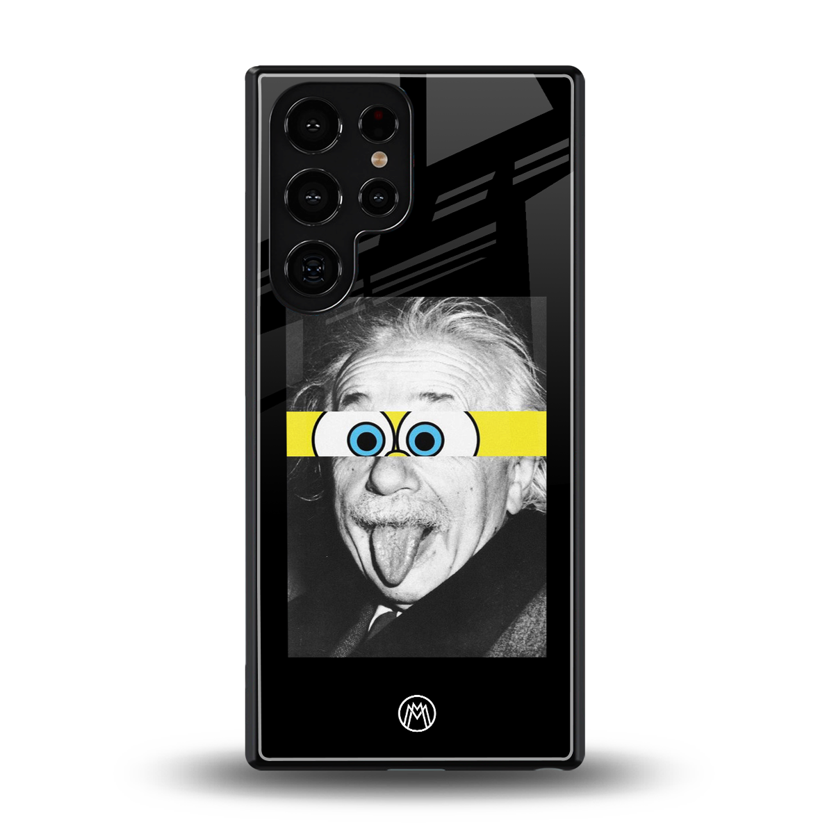 albert einstein spongebob squarepants back phone cover | glass case for samsung galaxy s25 ultra