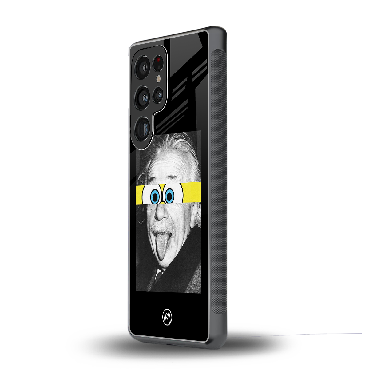 albert einstein spongebob squarepants back phone cover | glass case for samsung galaxy s25 ultra