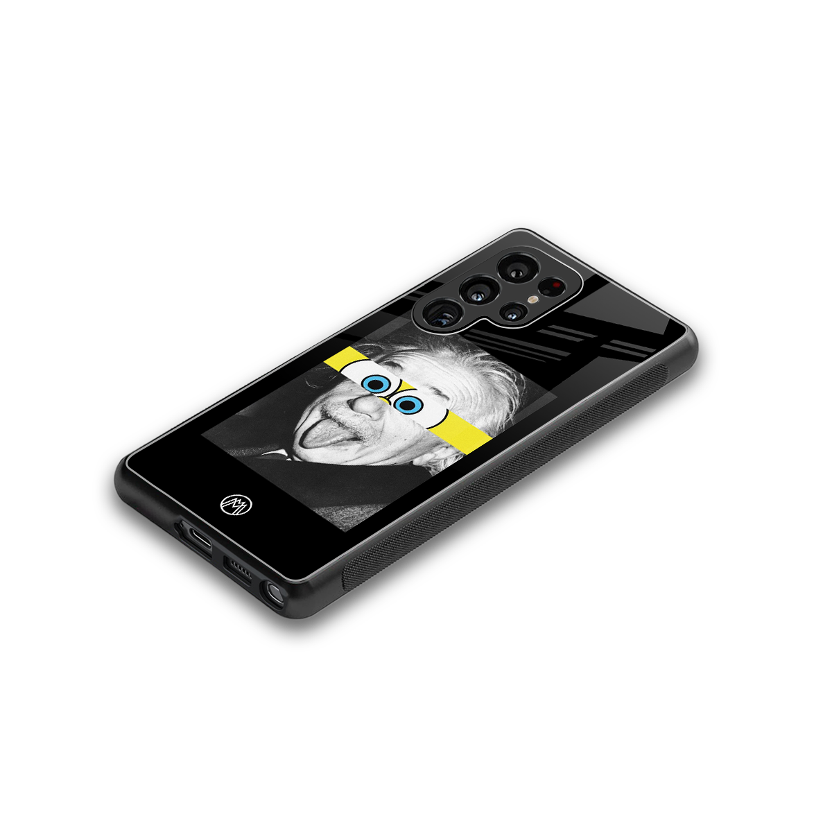 albert einstein spongebob squarepants back phone cover | glass case for samsung galaxy s25 ultra