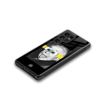 albert einstein spongebob squarepants back phone cover | glass case for samsung galaxy s25 ultra