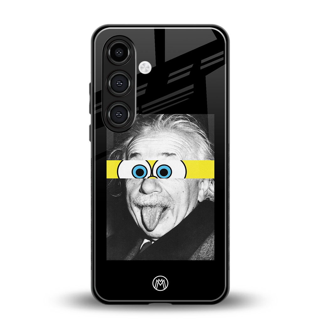albert einstein spongebob squarepants back phone cover | glass case for samsung galaxy s23 plus