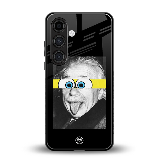 albert einstein spongebob squarepants back phone cover | glass case for samsung galaxy s24 fe