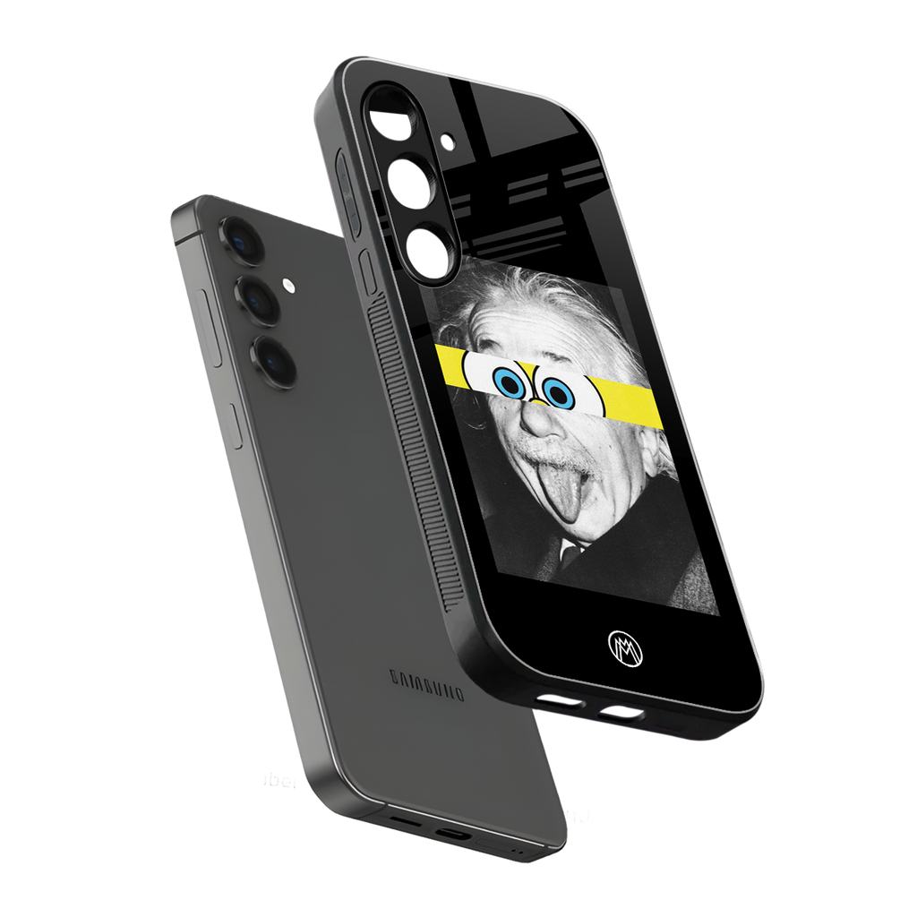 albert einstein spongebob squarepants back phone cover | glass case for samsung galaxy s23 plus