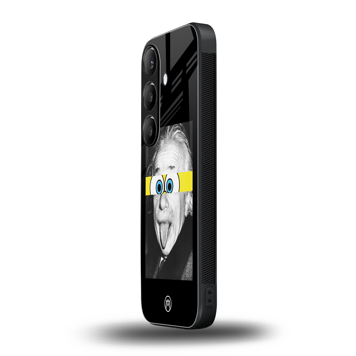 albert einstein spongebob squarepants back phone cover | glass case for samsung galaxy s25 plus