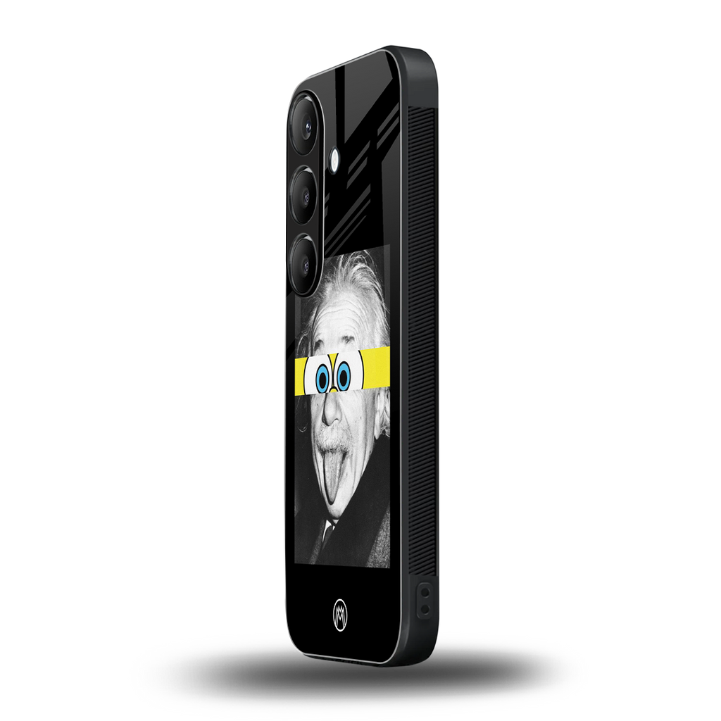 albert einstein spongebob squarepants back phone cover | glass case for samsung galaxy s23 plus