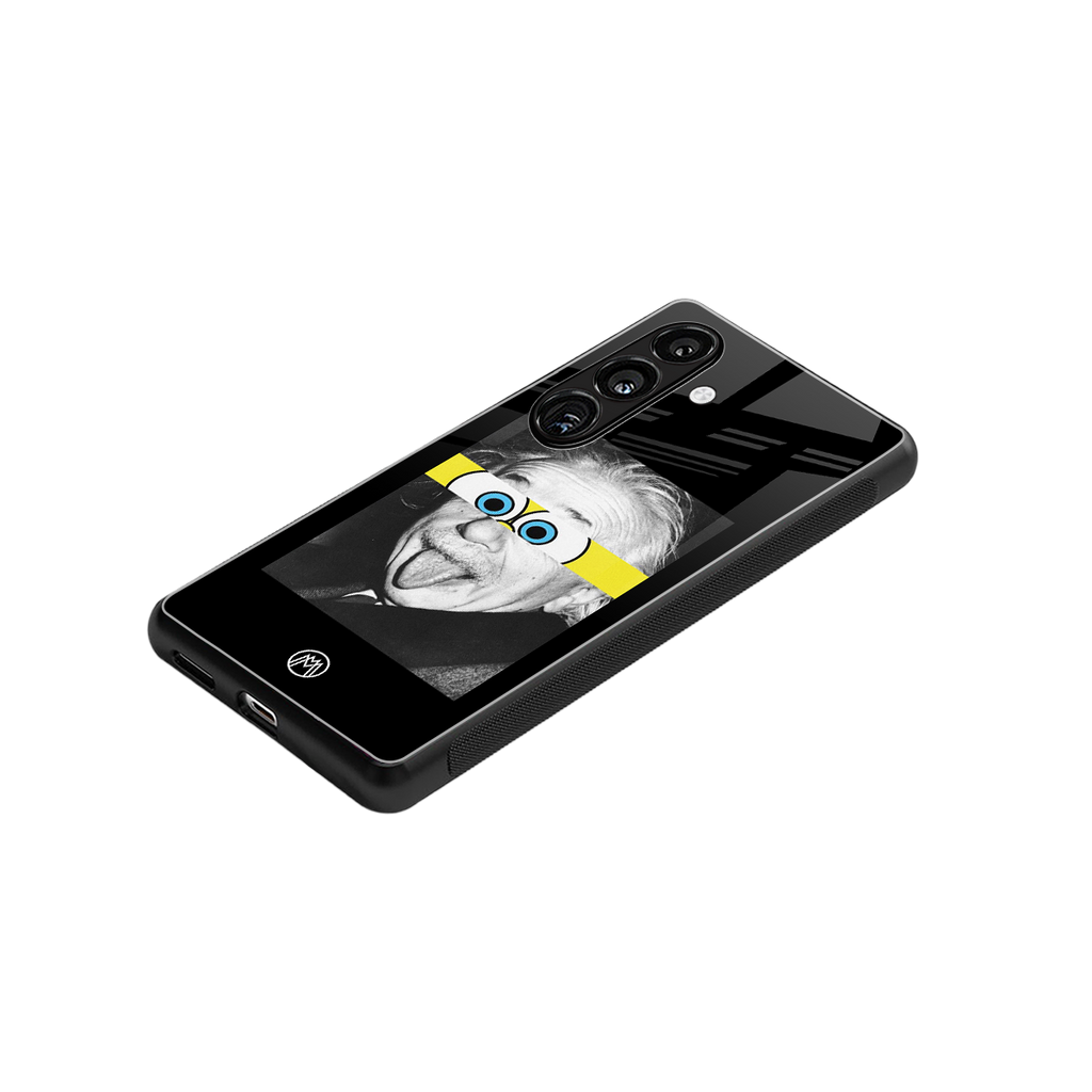 albert einstein spongebob squarepants back phone cover | glass case for samsung galaxy s23 plus