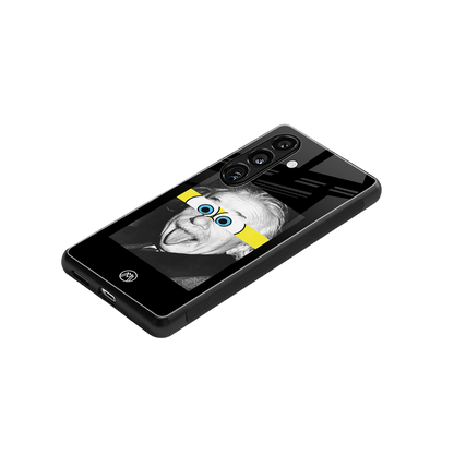 albert einstein spongebob squarepants back phone cover | glass case for samsung galaxy s24 fe