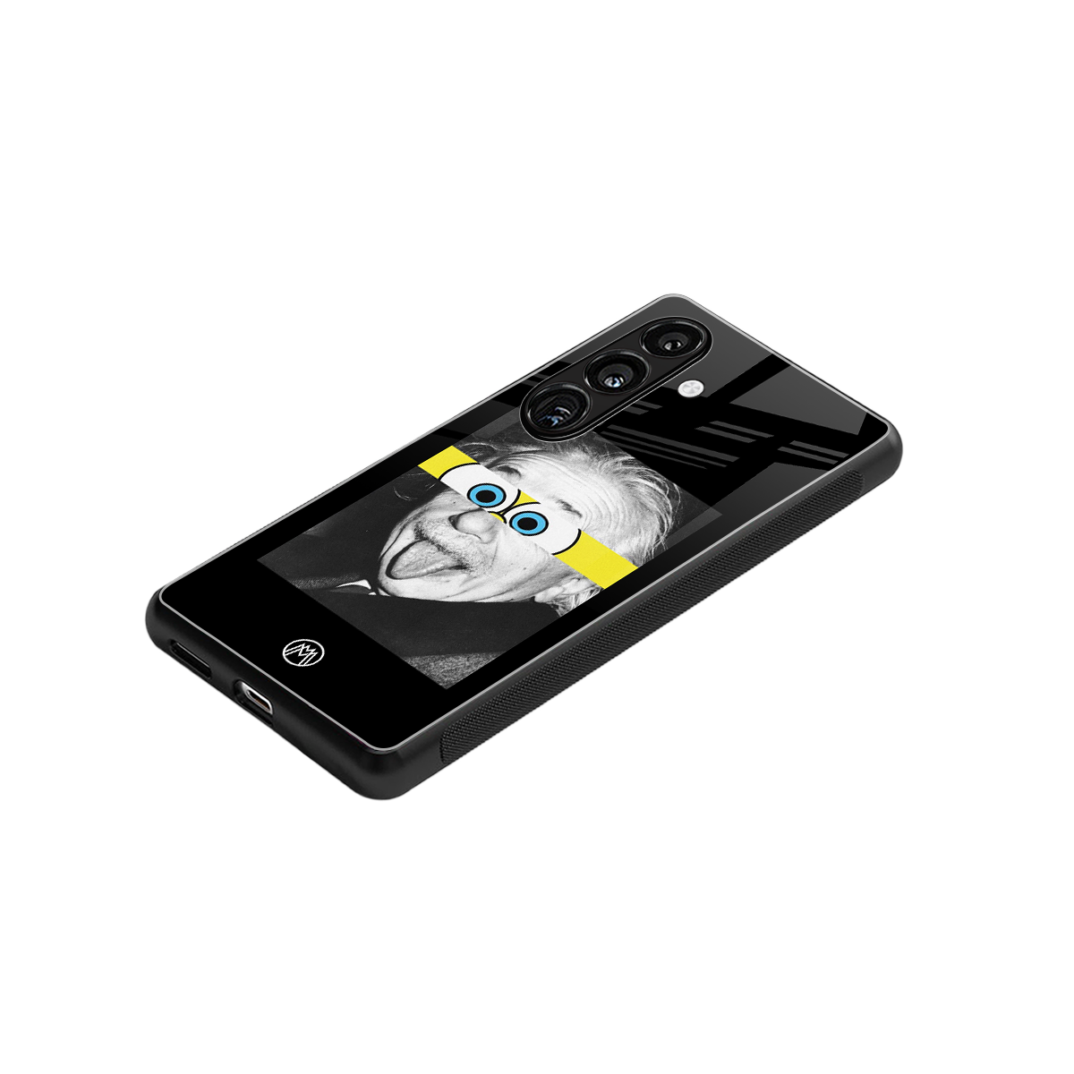 albert einstein spongebob squarepants back phone cover | glass case for samsung galaxy s25 plus
