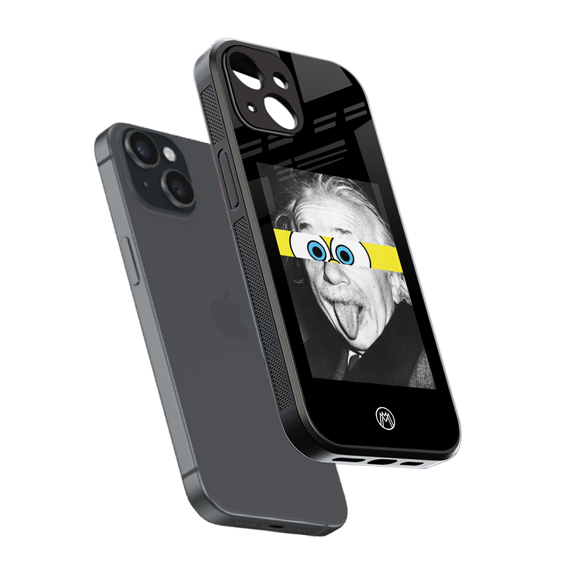 albert einstein spongebob squarepants back phone cover | glass case for iphone 15