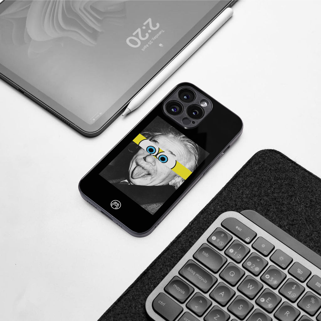 albert einstein spongebob squarepants back phone cover | glass case for iphone 15 pro max