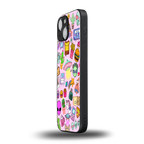alien stickers studio back phone cover | glass case for iphone 13 mini