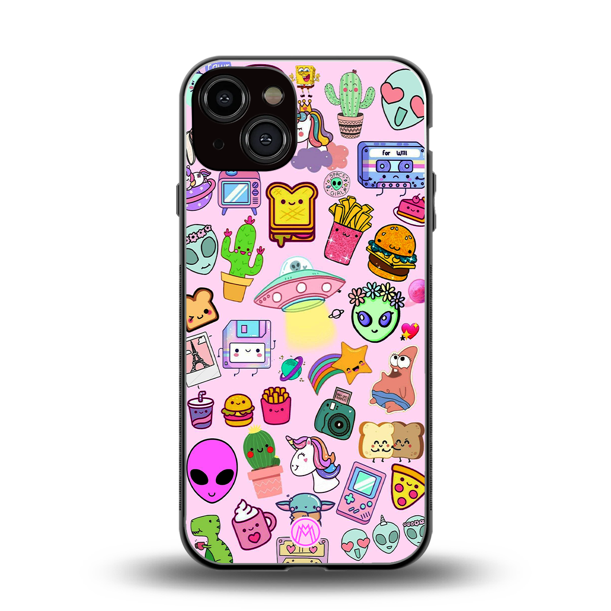 alien stickers studio back phone cover | glass case for iphone 13