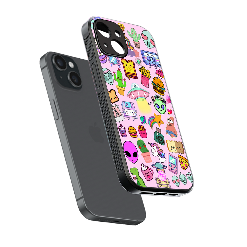 alien stickers studio back phone cover | glass case for iphone 13
