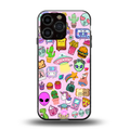 alien stickers studio back phone cover | glass case for iphone 14 pro max