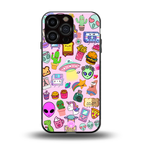 alien stickers studio back phone cover | glass case for iphone 14 pro max