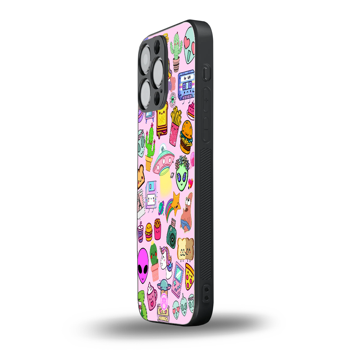 alien stickers studio back phone cover | glass case for iphone 14 pro max