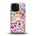 alien stickers studio back phone cover | glass case for iphone 14 pro