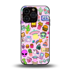 alien stickers studio back phone cover | glass case for iphone 14 pro