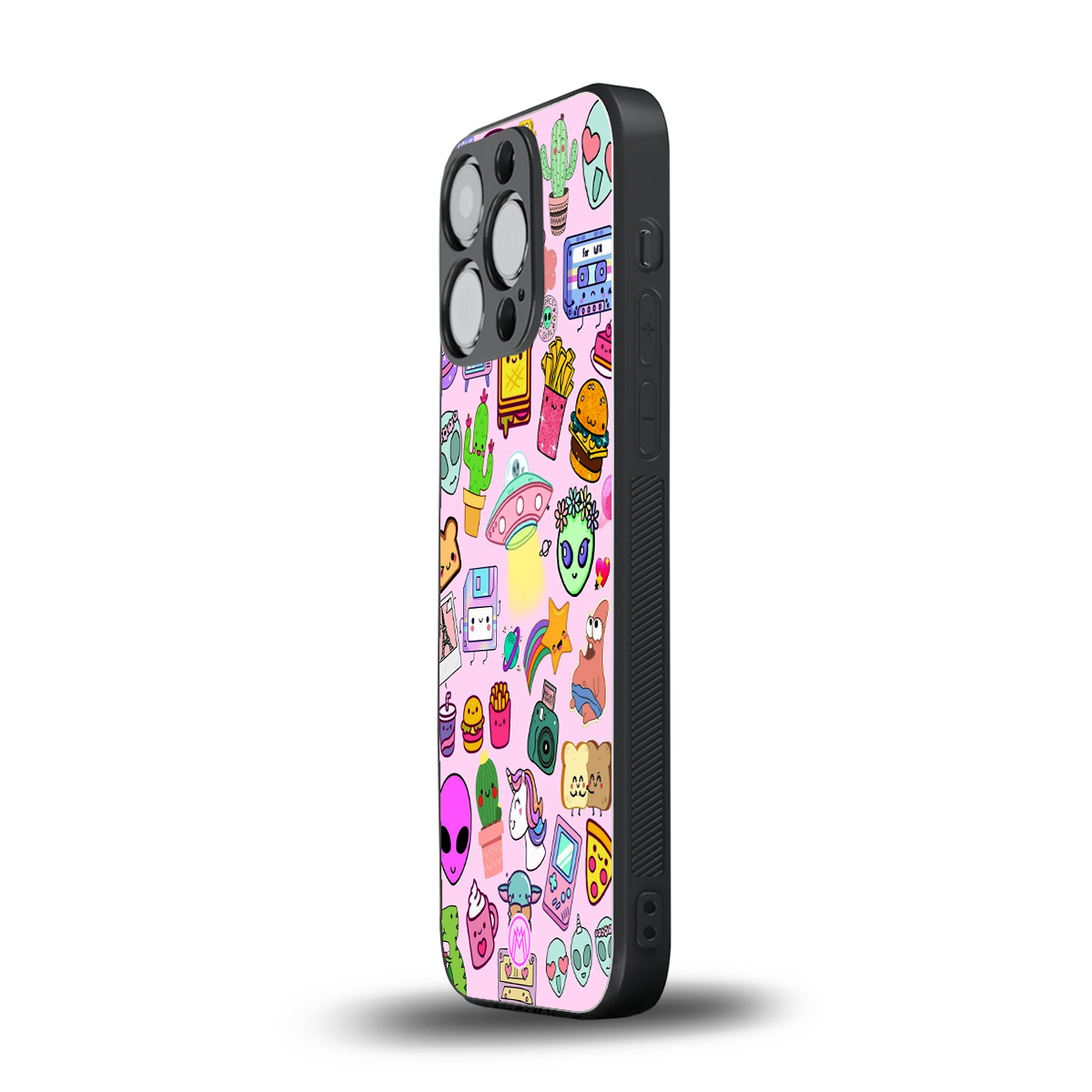 alien stickers studio back phone cover | glass case for iphone 15 pro