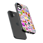 alien stickers studio back phone cover | glass case for iphone 16 plus