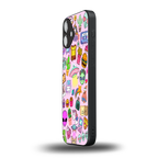 alien stickers studio back phone cover | glass case for iphone 16 plus