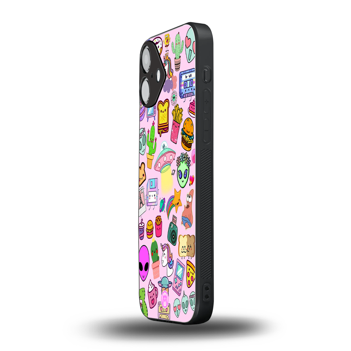 alien stickers studio back phone cover | glass case for iphone 16 plus