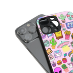 alien stickers studio back phone cover | glass case for iphone 14 pro max