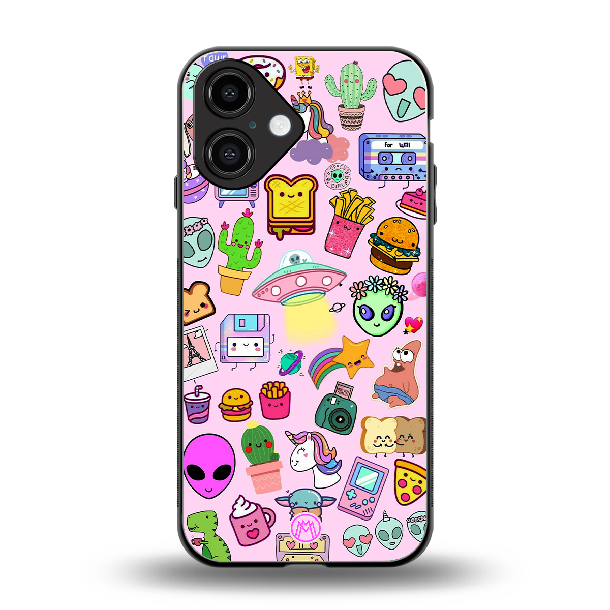 alien stickers studio back phone cover | glass case for iphone 16