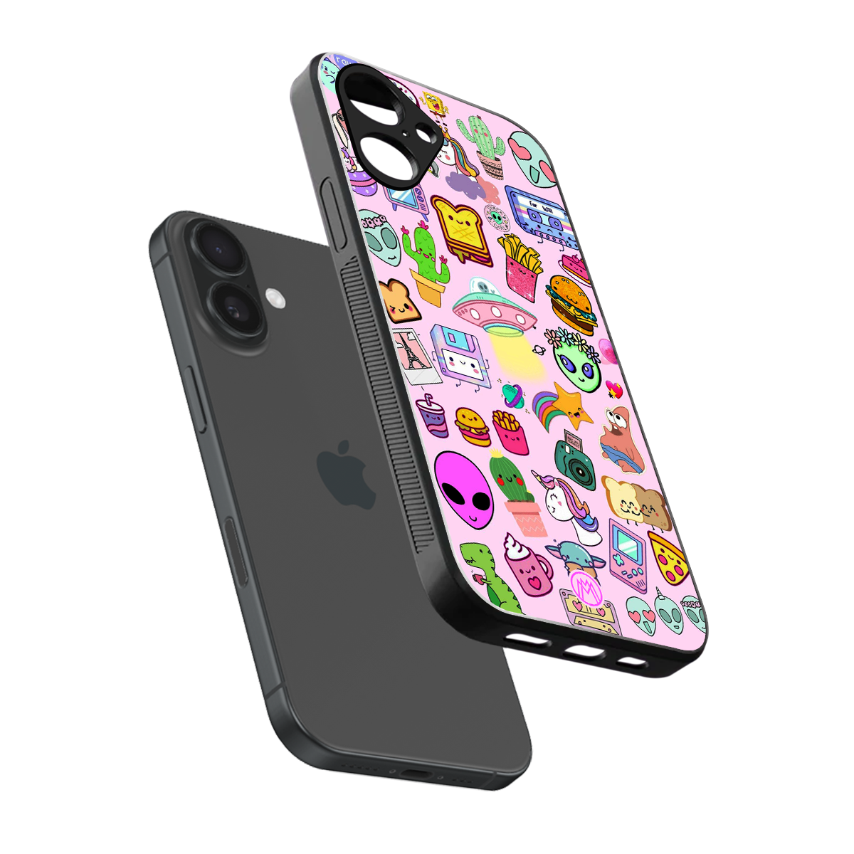 alien stickers studio back phone cover | glass case for iphone 16