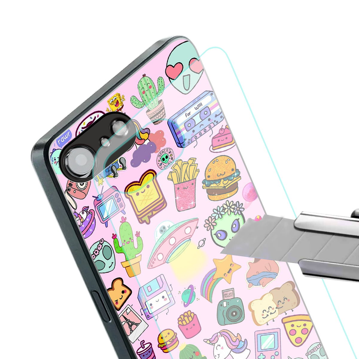 alien stickers studio back phone cover | glass case for iphone 16e