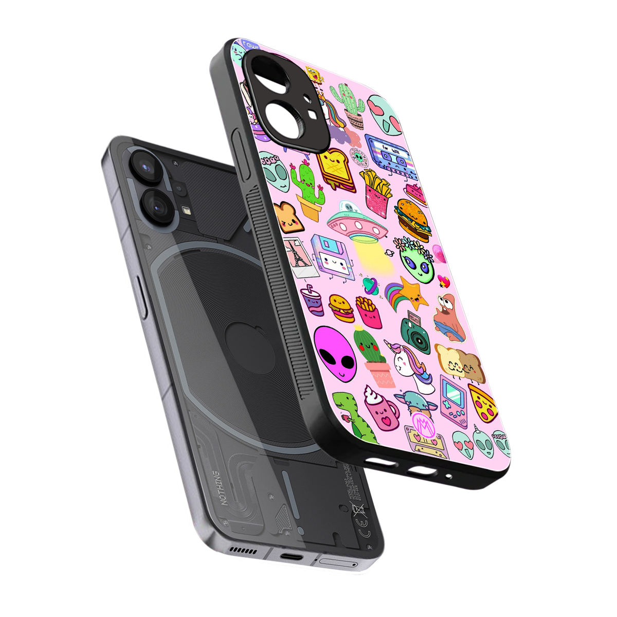 alien stickers studio back phone cover | glass case for nothing phone 1