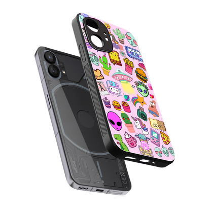 alien stickers studio back phone cover | glass case for nothing phone 1