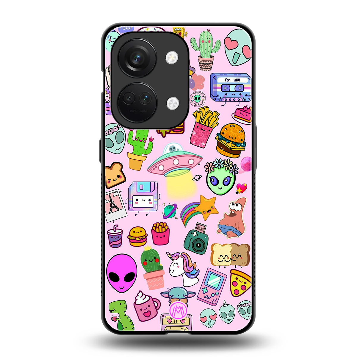 alien stickers studio back phone cover | glass case for oneplus nord 3