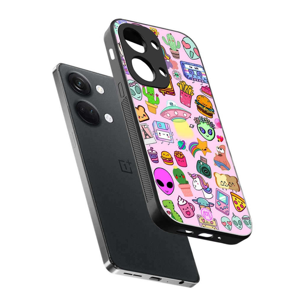alien stickers studio back phone cover | glass case for oneplus nord 3