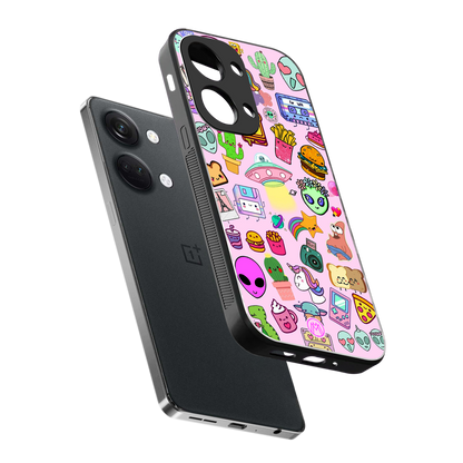 alien stickers studio back phone cover | glass case for oneplus nord 3