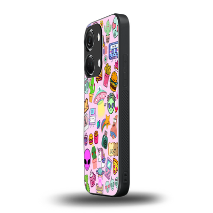 alien stickers studio back phone cover | glass case for oneplus nord 3