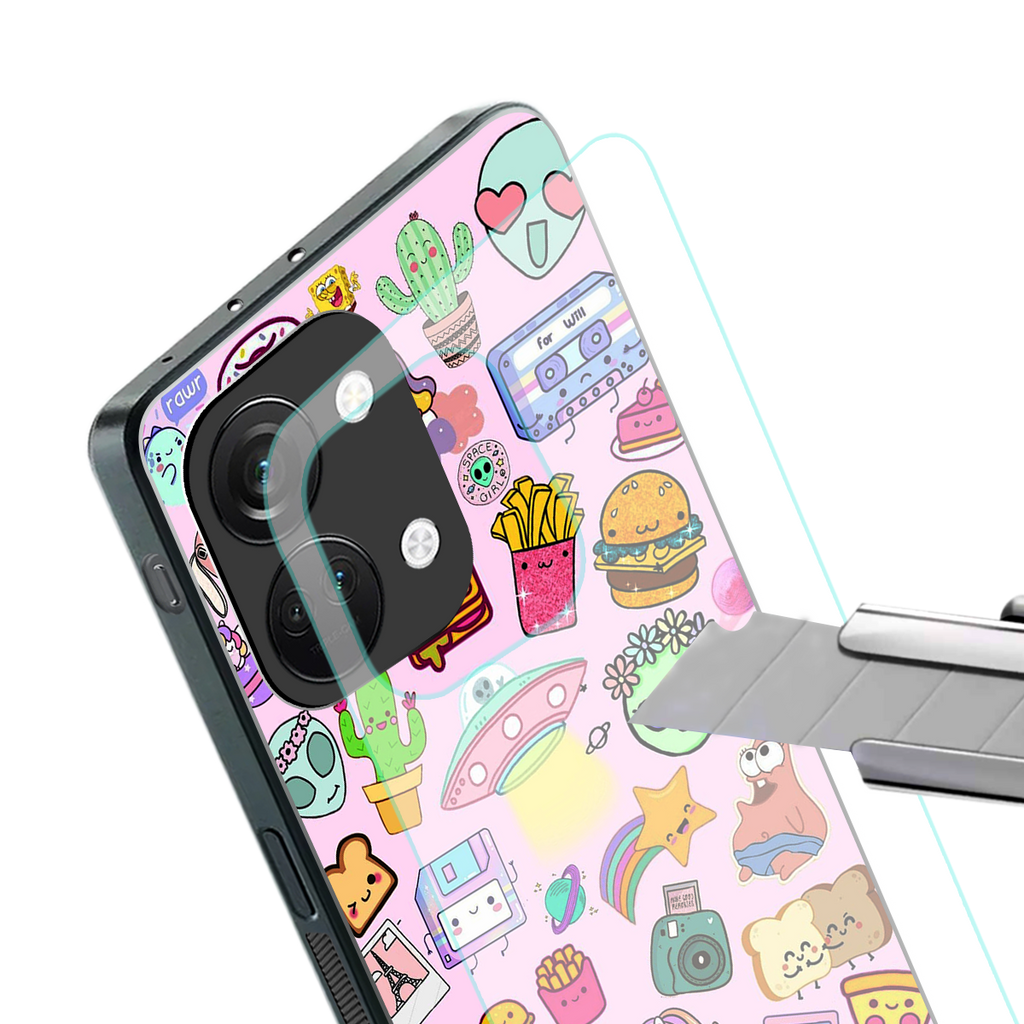 alien stickers studio back phone cover | glass case for oneplus nord 3