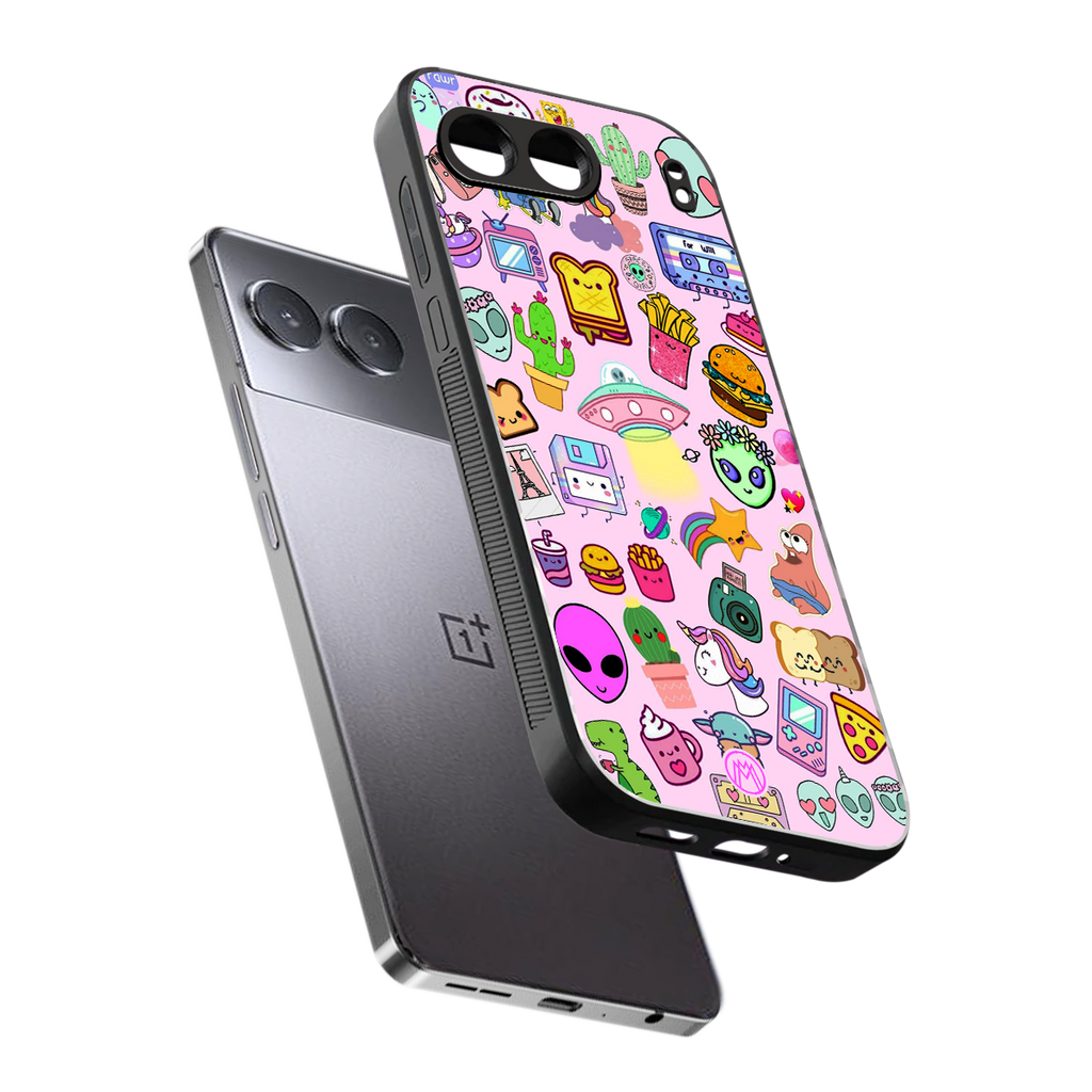 alien stickers studio back phone cover | glass case for oneplus nord 4