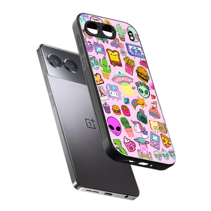 alien stickers studio back phone cover | glass case for oneplus nord 4