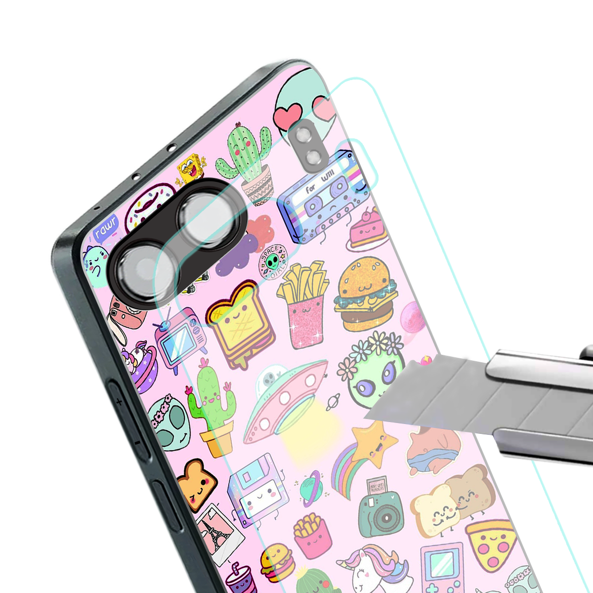 alien stickers studio back phone cover | glass case for oneplus nord 4