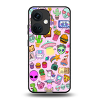 alien stickers studio back phone cover | glass case for oneplus nord ce 3