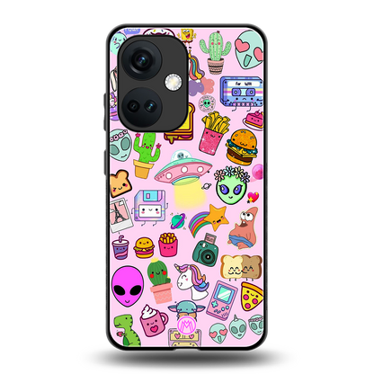 alien stickers studio back phone cover | glass case for oneplus nord ce 3
