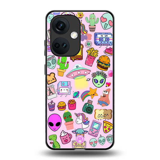 alien stickers studio back phone cover | glass case for oneplus nord ce 3